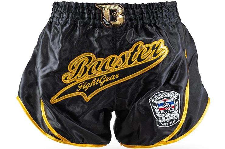 Muay Thaï Short, Black - Retro Slugger, Booster