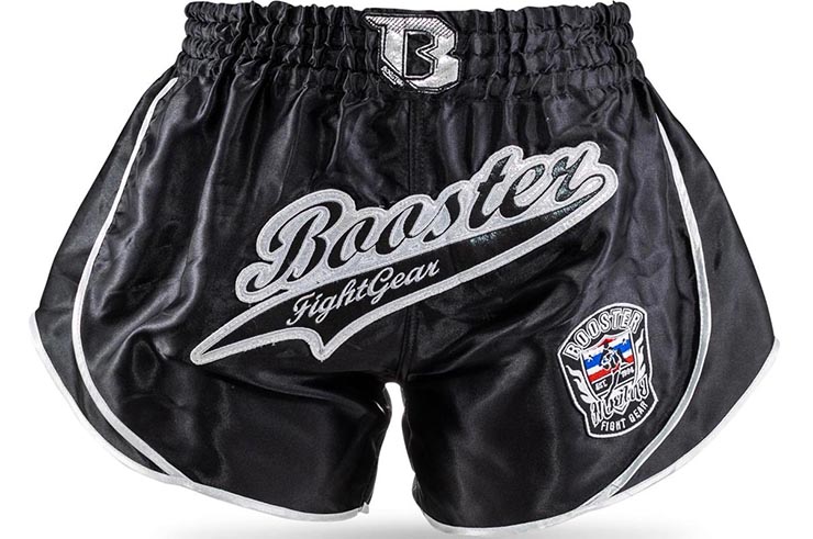 Muay Thaï Short, Black - Retro Slugger, Booster