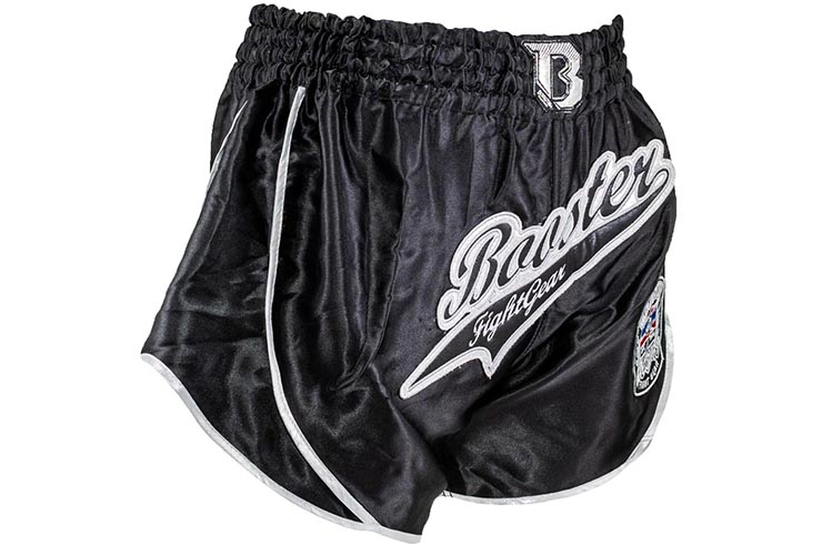 Muay Thaï Short, Black - Retro Slugger, Booster