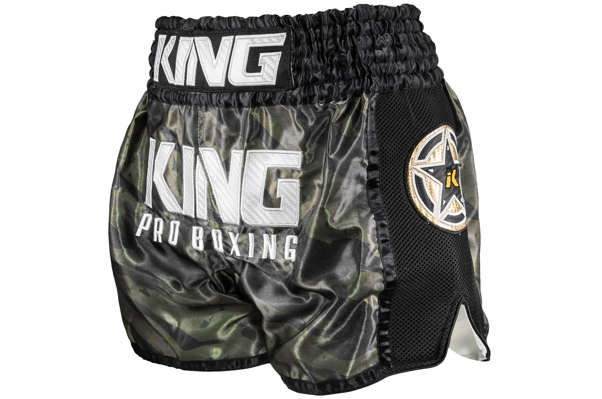 Short Boxe Thaï et Kick Boxing blanc or - Metal Boxe