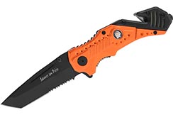 Pocket tactical knife - Pompier de Paris, anodized aluminum (8cm)