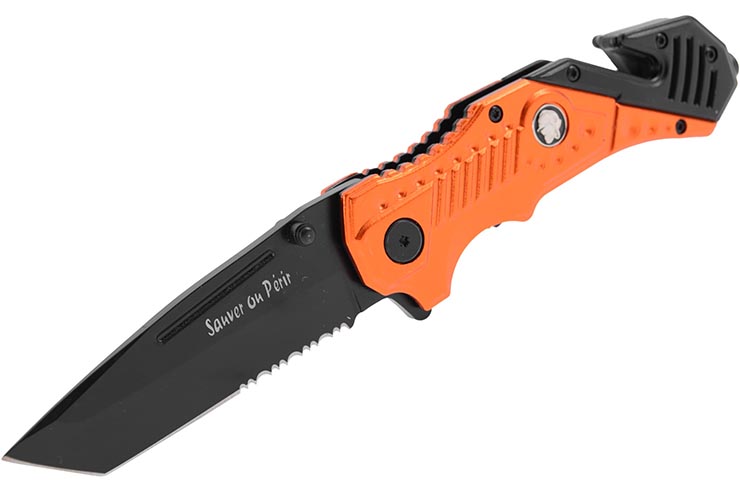 Pocket tactical knife - Pompier de Paris, anodized aluminum (8cm)