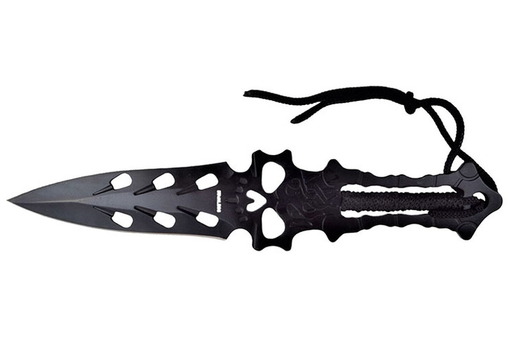 Facas de arremesso Caveira Aço Preto - Conjunto de 3 (20 cm)