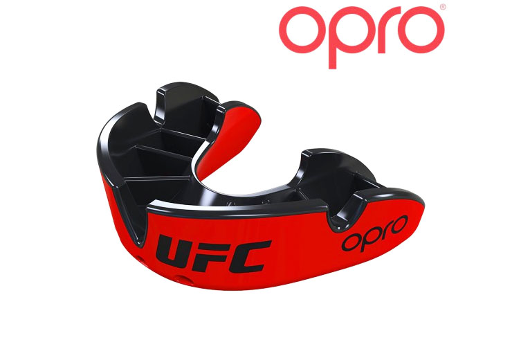 OPRO Protège-dents Adulte UFC pour MMA, Boxe, BJJ, Karaté et Autres Sports  de Combat | Garantie Dentaire de 18 Mois (Black, Protection Level