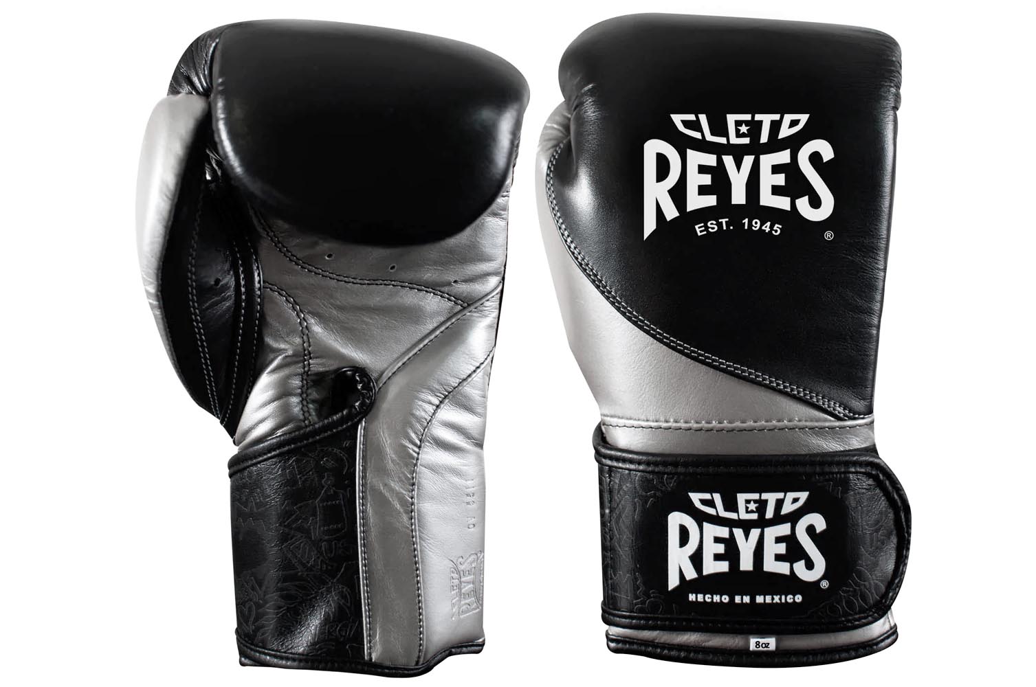 Cleto Reyes High Precision Boxing Gloves for Men and Women (12 oz,  Black/Silver) 