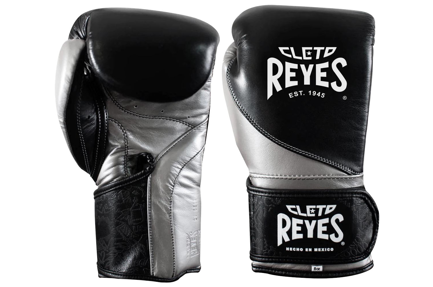 Cleto Reyes High Precision Boxing Gloves for Men and Women (12 oz,  Black/Silver) 