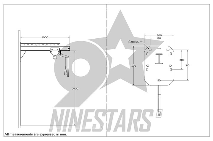 Suporte de parede, com carrinho deslizante | NineStars®