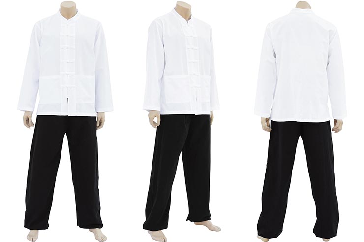 Tenue Tai Chi, Taiji, Col mao & fermeture Brandebourg, 100% Coton