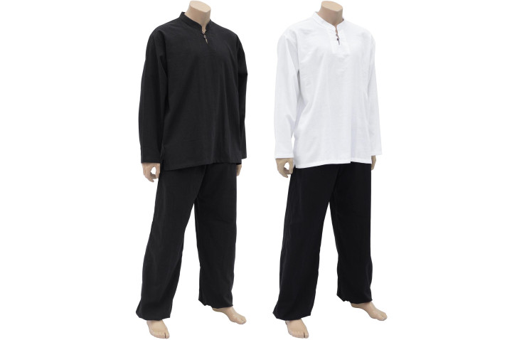 Vestido Tai Chi, Taiji Colarinho mao à botões, 100% Algodão