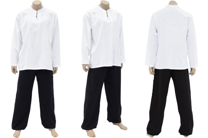 Vestido Tai Chi, Taiji Colarinho mao à botões, 100% Algodão