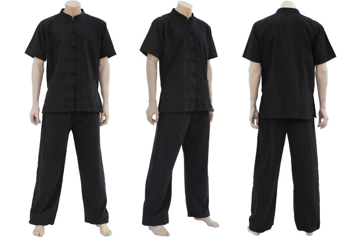 Traje Chan Quan - Cuello Mao y cierre Brandenburg, 100% Algodón