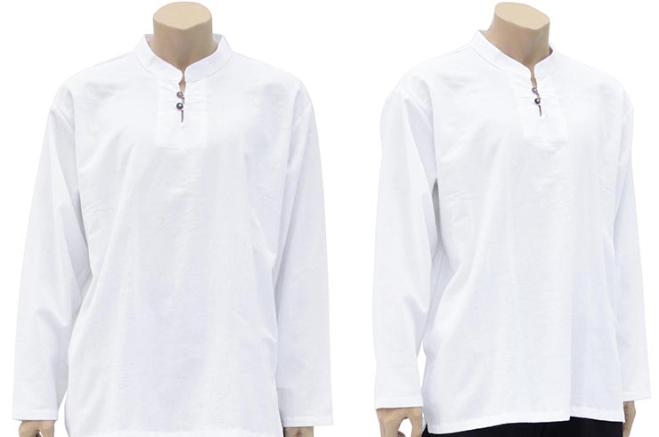 Tai Chi, Taiji top - Mao collar with buttons, 100% Cotton