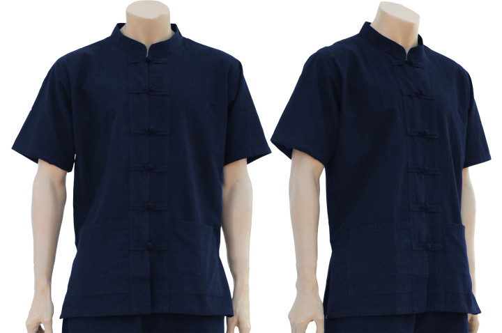 Camiseta Chang Quan - Cuello mao y cierre Brandenburg, Algodón