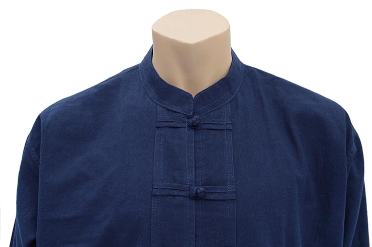 Tai Chi, Taiji uniform, Mao collar with Brandenburg fastener, 100% Cotton, Plain Color