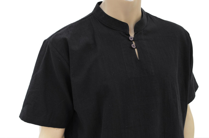 Vestido Chang Quan Colarinho mao à botões, 100% Algodão