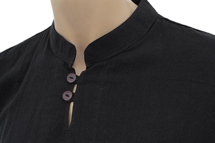 Kung-Fu uniform Mao collar with buttons, 100% cotton