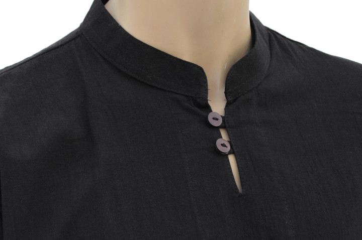 Camiseta de Kung-fu Cuello mao con botones, 100% Algodón