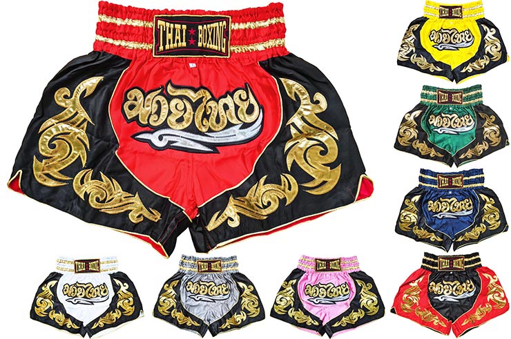 Thai boxing shorts, Gold flames, ThaiBoxing
