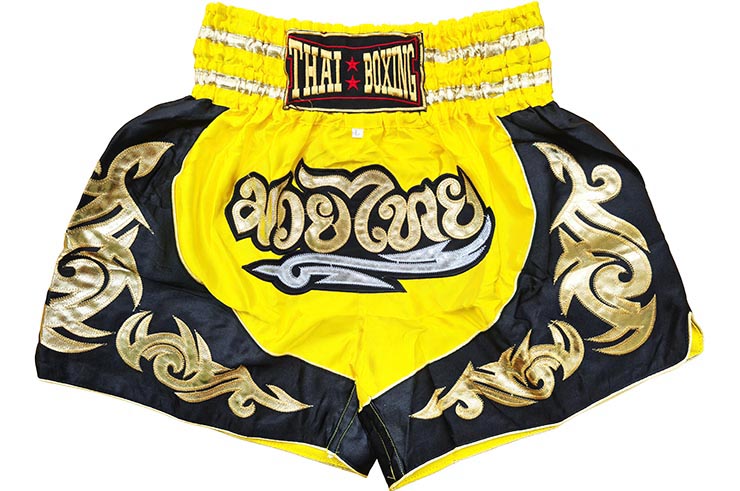 Thai boxing shorts, Gold flames, ThaiBoxing