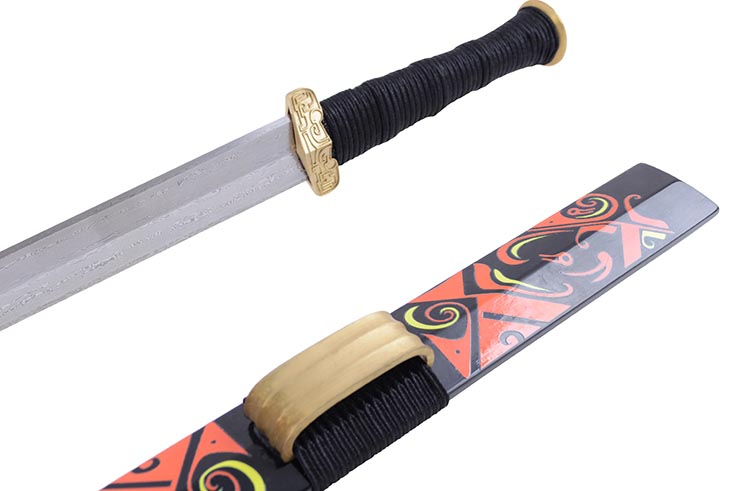 Chu Sword, Magnificent - Damascus Steel, LK Chen Forge