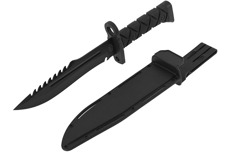 Cuchillo de caza, acero inoxidable y caucho (34 cm)