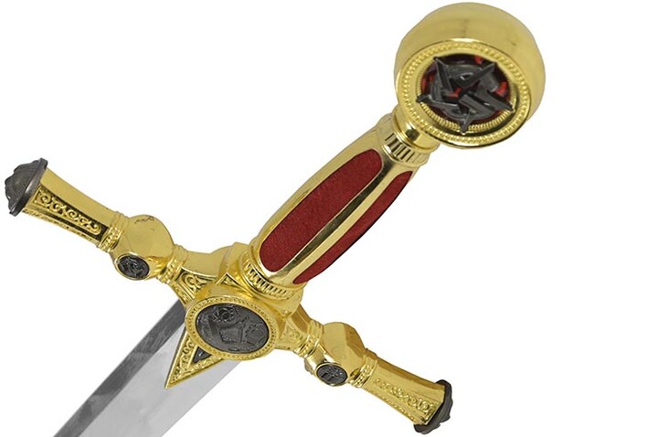 Espada maçónica ornamental vermelha