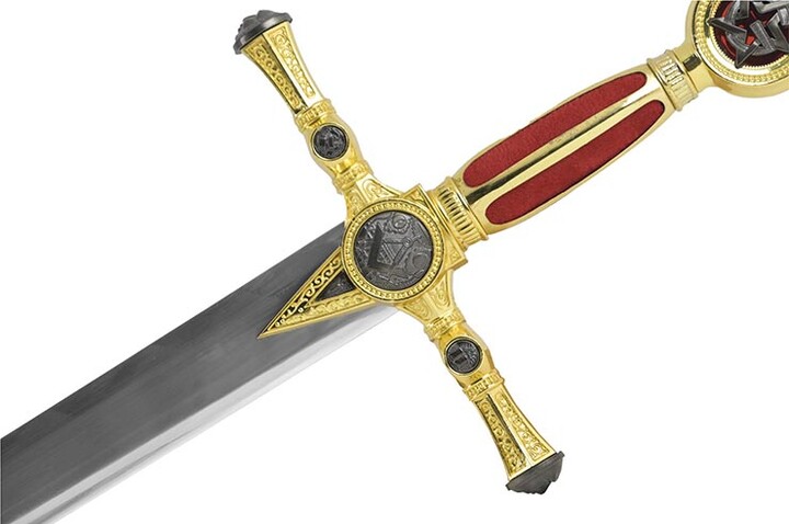 Espada maçónica ornamental vermelha