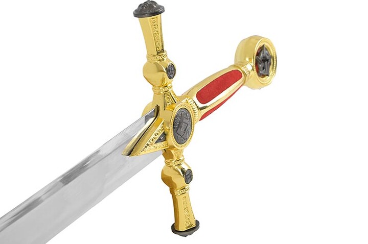 Espada maçónica ornamental vermelha