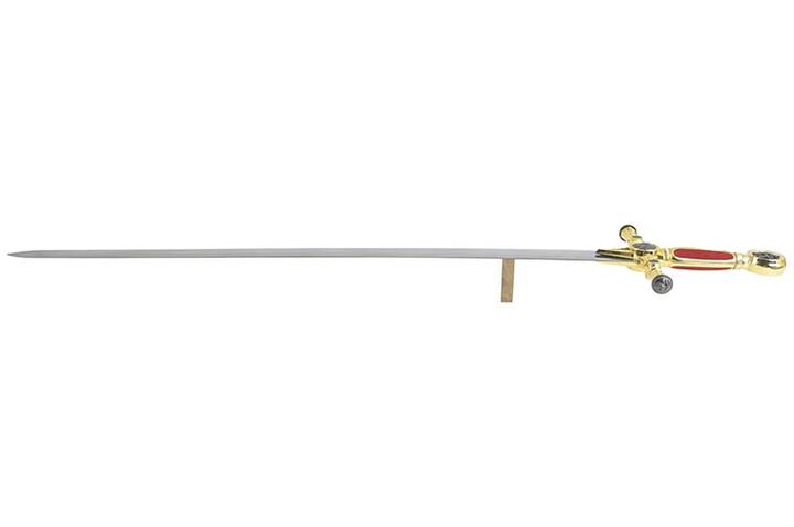 Espada masónica ornamental roja