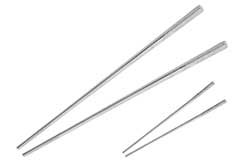 Pair of Kuàizi Steel Chopsticks, with decorations