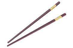 Pair of Kuàizi chopsticks, Bordeaux & gilded - Dragon