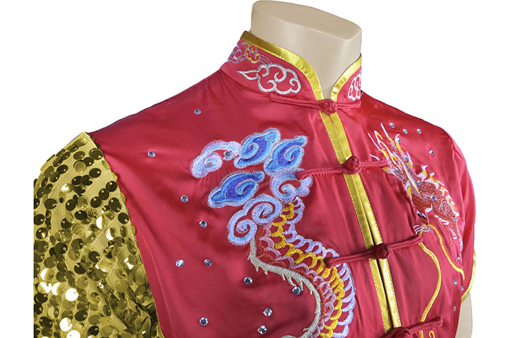 Fato de Competição HanCui Chang Quan, Dragão Vermelho e Dourado