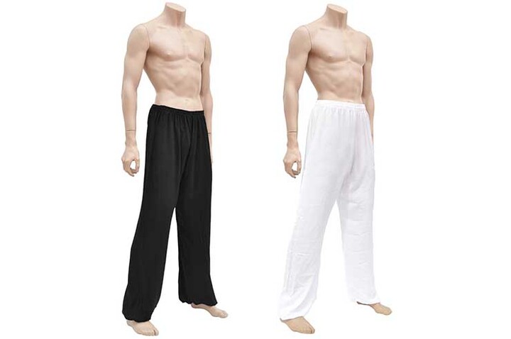 Calças Kung-fu, Tai Chi, Viscose+Algodão, Cinza