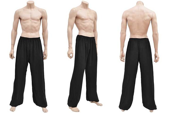Calças Kung-fu, Tai Chi, Viscose+Algodão, Cinza