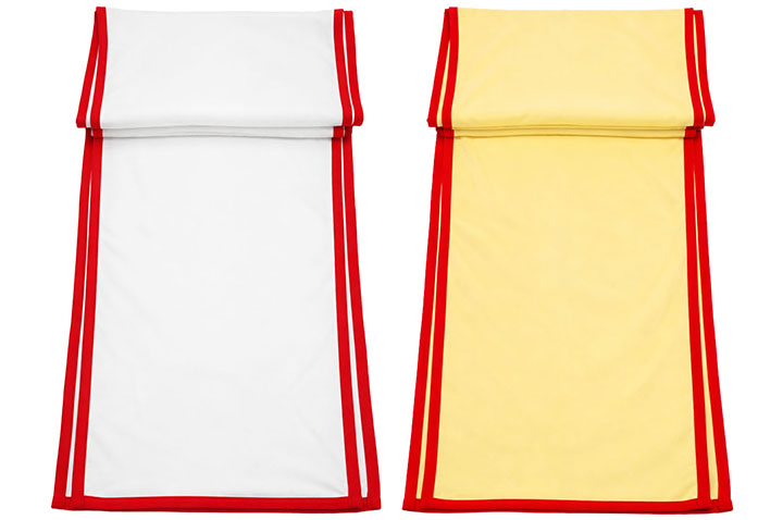 Ceinture Kungfu Wushu Classique - Blanche, Doublée & avec Liseré