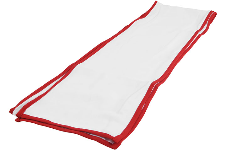 Ceinture Kungfu Wushu Classique - Blanche, Doublée & avec Liseré