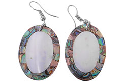 Thai earrings, Miror - Genuine mother-of-pearl