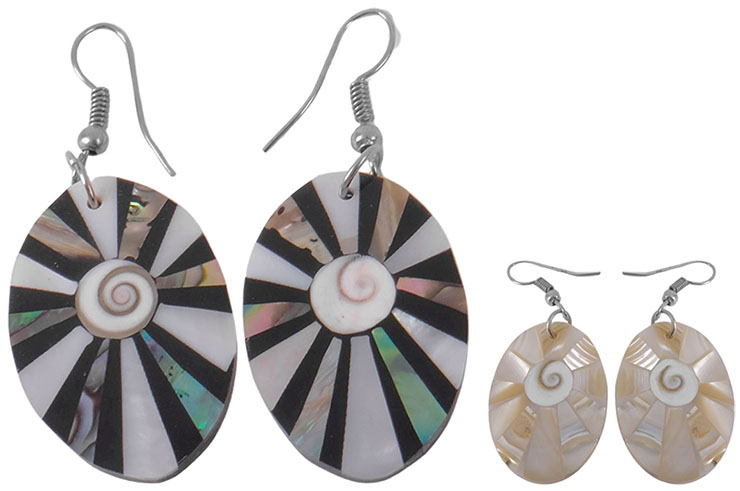 Thai earrings, Aurore - Genuine mother-of-pearl