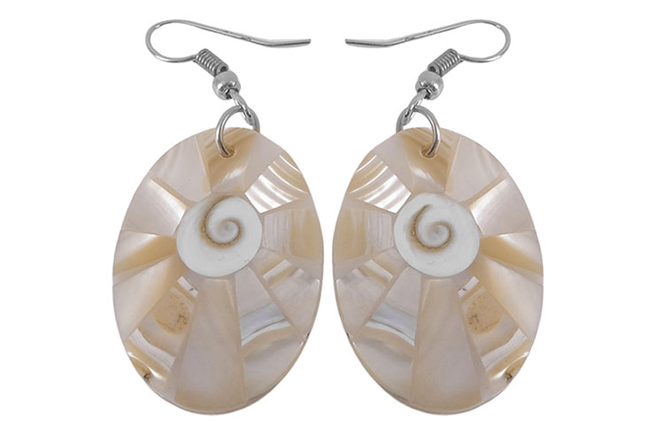 Thai earrings, Aurore - Genuine mother-of-pearl