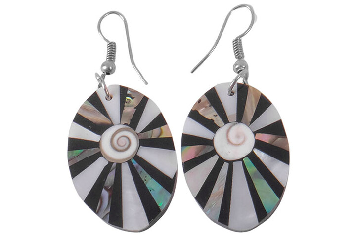 Thai earrings, Aurore - Genuine mother-of-pearl