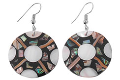 Thai earrings, Prisme - Genuine mother-of-pearl