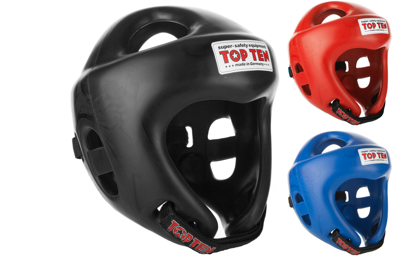 TopTen Kickboxing Headguard Fight Sparring Black Blue Red 