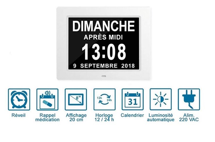 Horloge & calendrier, Digital - LCD, IHM