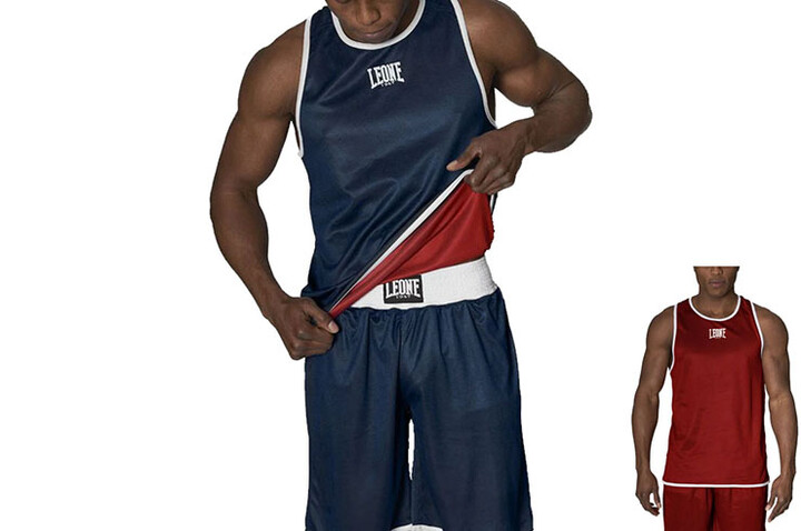 Camiseta de tirantes reversible "doble cara" - Azul y Roja, Leone