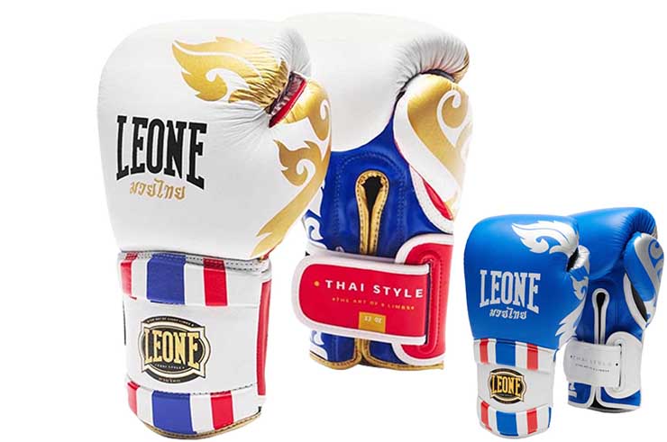 Boxing Gloves, White Style - Muay Thai, Leone