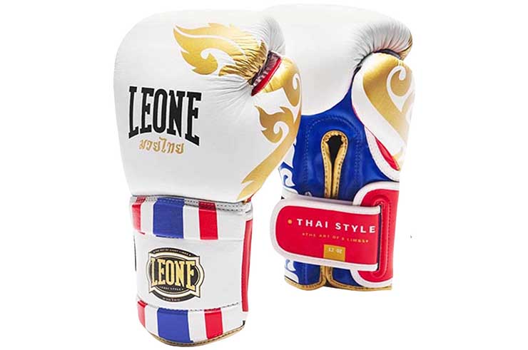 Boxing Gloves, White Style - Muay Thai, Leone