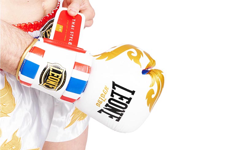 Boxing Gloves, White Style - Muay Thai, Leone