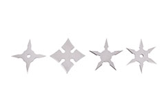 Estrellas Ninja Shuriken, Modelo Pequeño - Set de 4