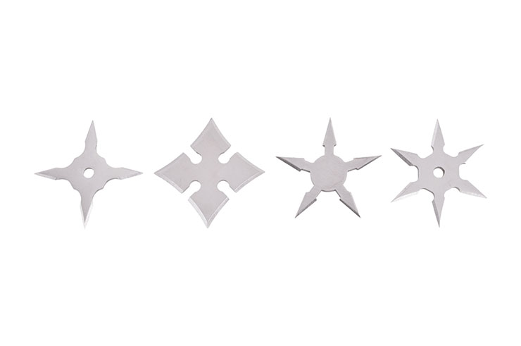 Étoiles Ninja Shuriken, Acier Inoxydable, Petit modèle - Lot de 4