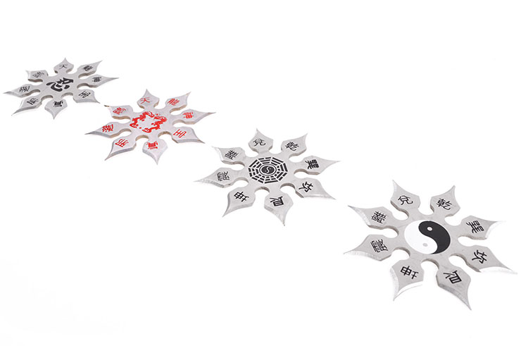 Ninja Shuriken Throwing Stars, Chinese Design - Set of 4